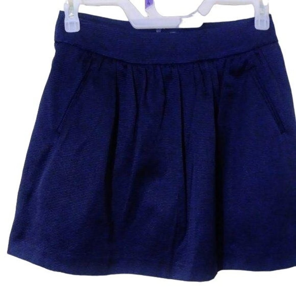 Crown & Ivy Blue Skater Skirt Pockets Pleated Short Size 6